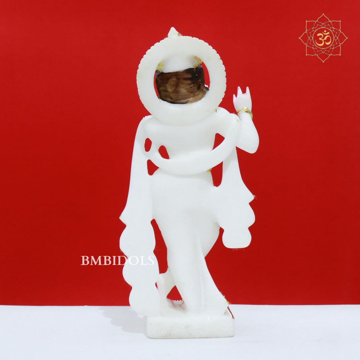 White Marble Radha Krishna Murti with Diamond Work in 12inches