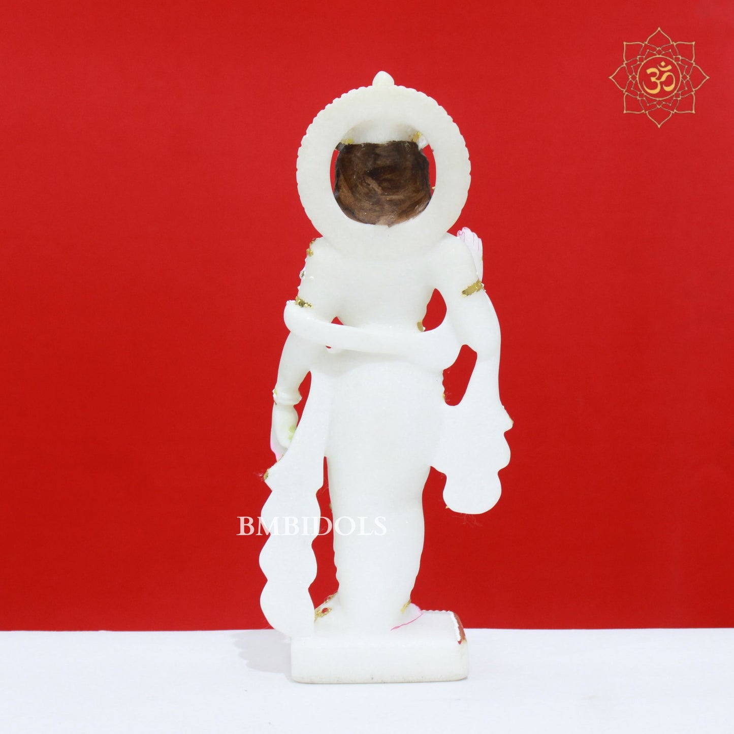 White Marble Radha Krishna Murti with Diamond Work in 12inches