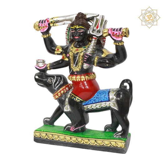 Black Kal Bhairav Murti in 12inches for Homes and Temples