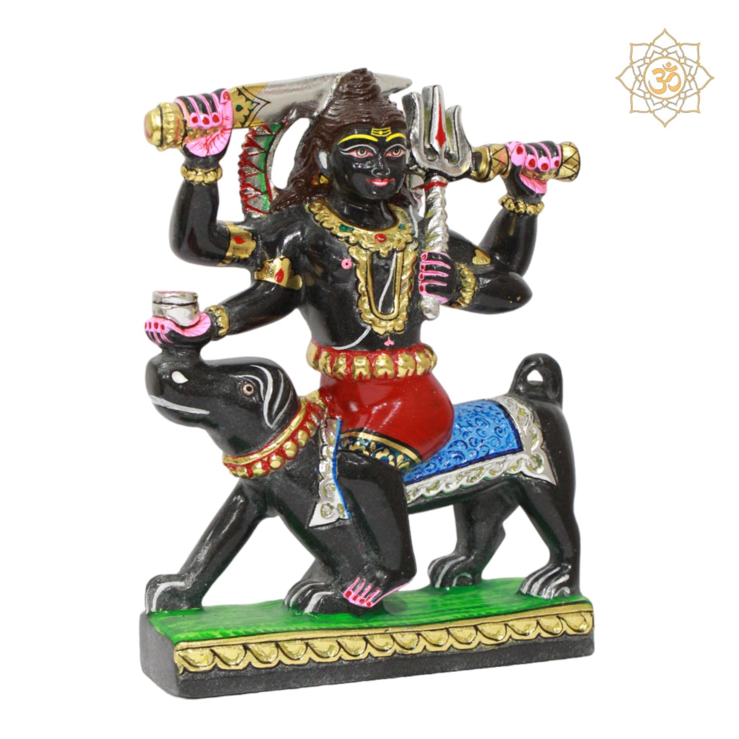 Black Kal Bhairav Murti in 12inches for Homes and Temples