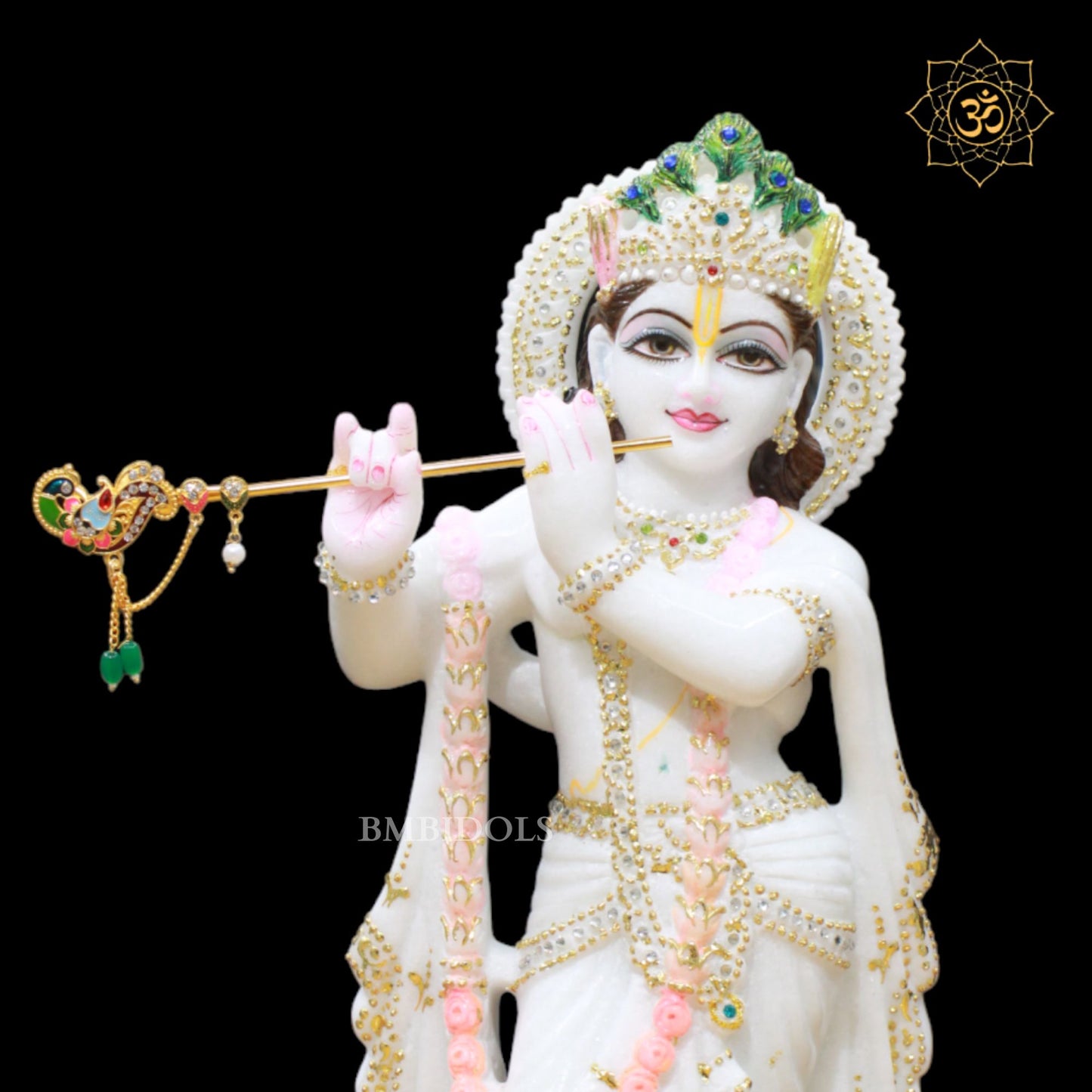 White Marble Radha Krishna Murti in Makrana Marble in 15inches