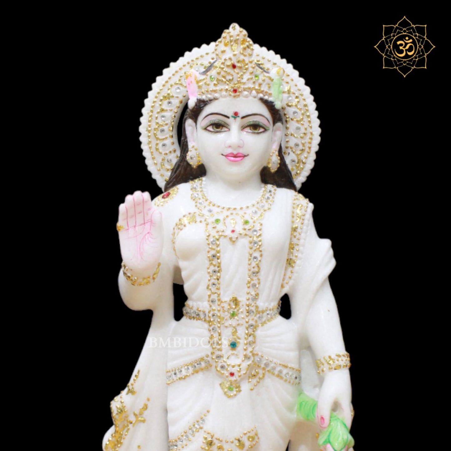 White Marble Radha Krishna Murti in Makrana Marble in 15inches