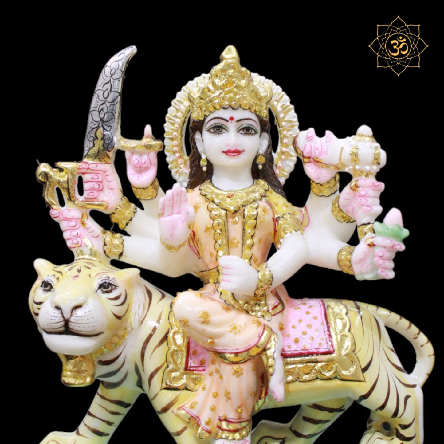 Marble Ambe Maa Murti in Makrana Marble in 9inch