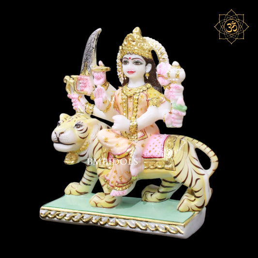 Marble Ambe Maa Murti in Makrana Marble in 9inch