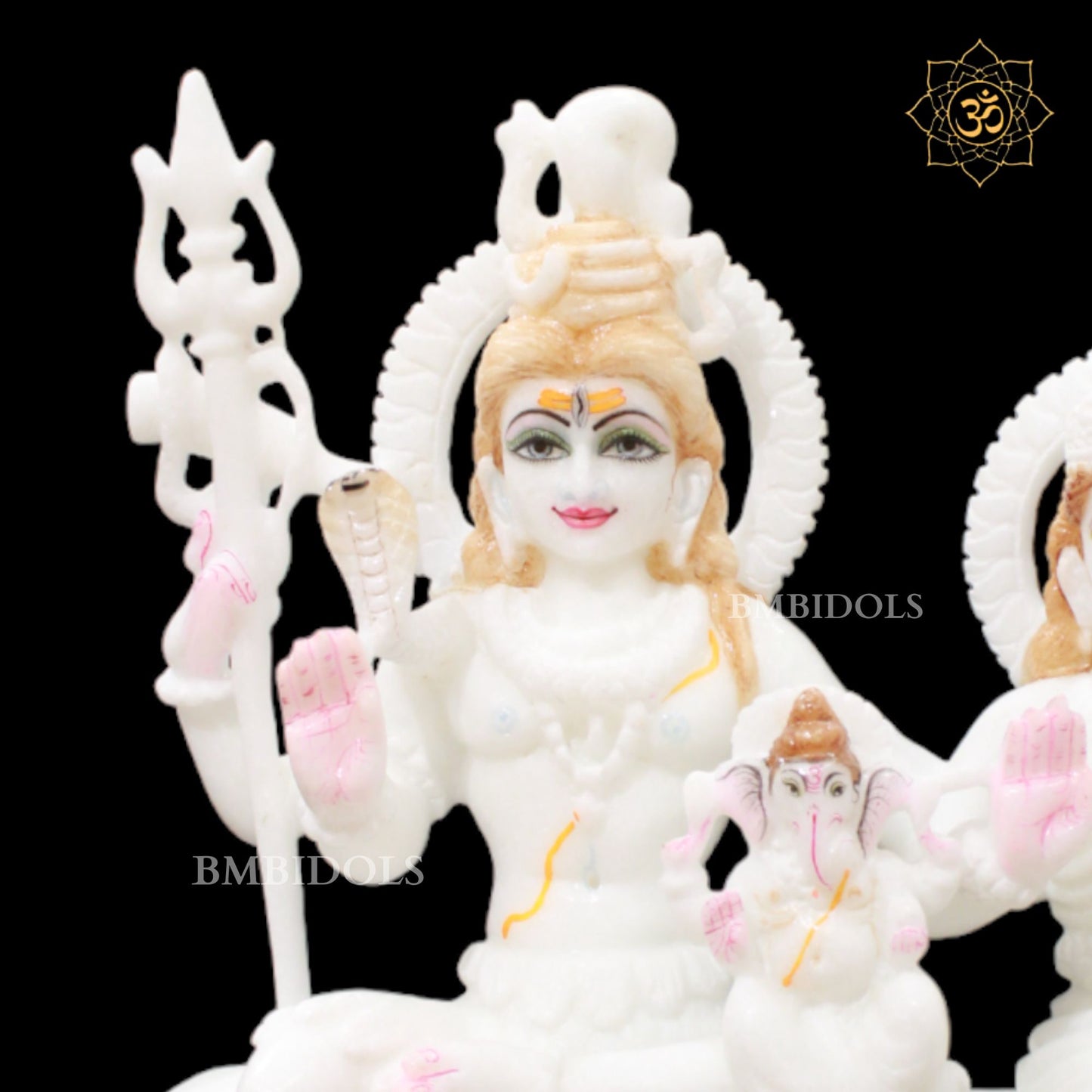 White Marble Shiv Parivar Murti for Homes and Temples in 12inches