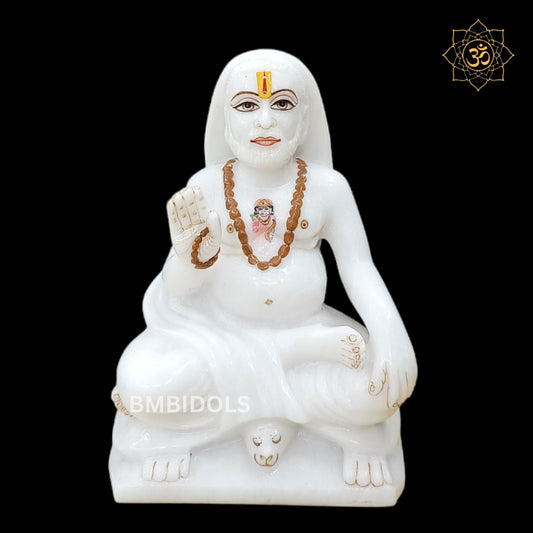 Marble Raghavendra Swami Murti made in Makrana Marble in 12inch