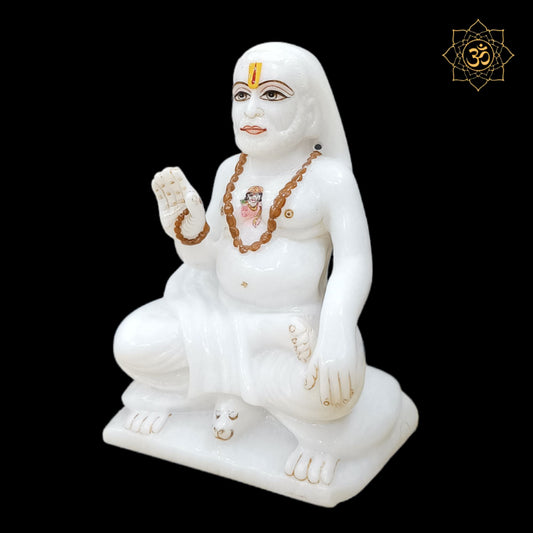 Marble Raghavendra Swami Murti made in Makrana Marble in 12inch