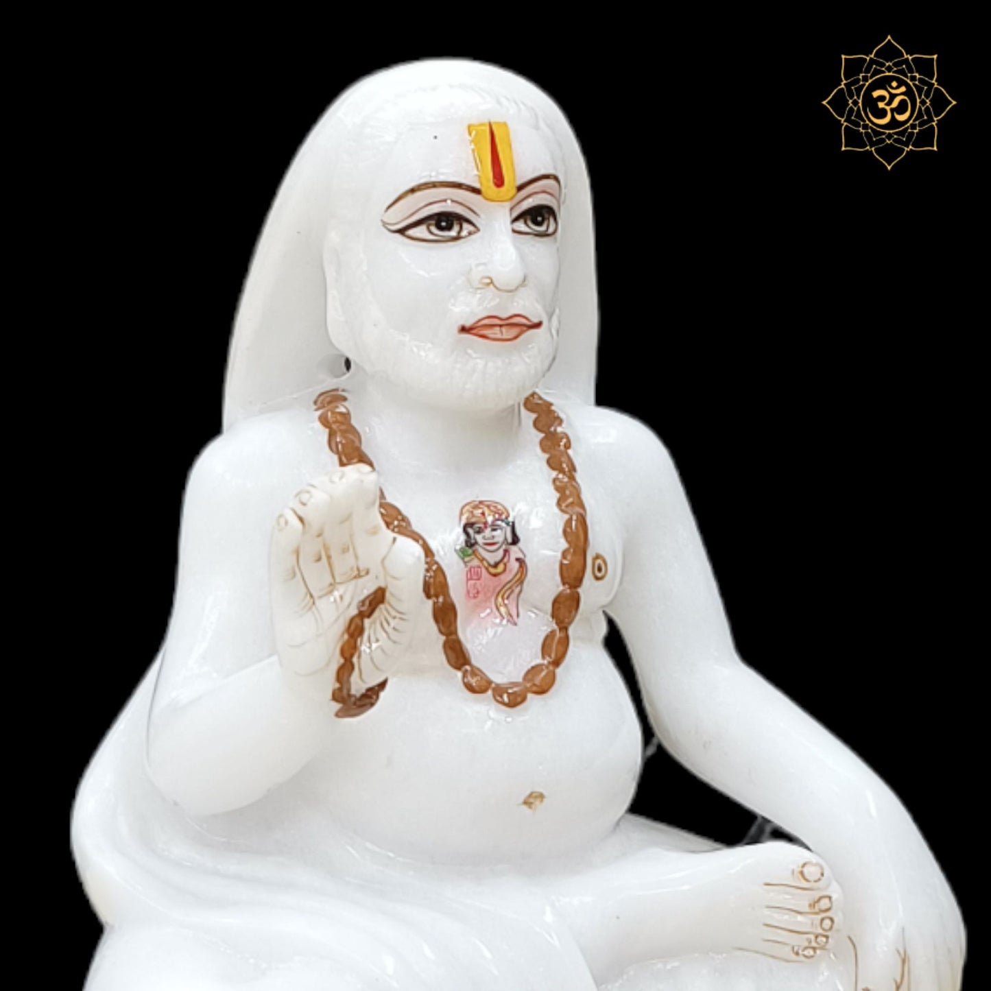 Marble Raghavendra Swami Murti made in Makrana Marble in 12inch