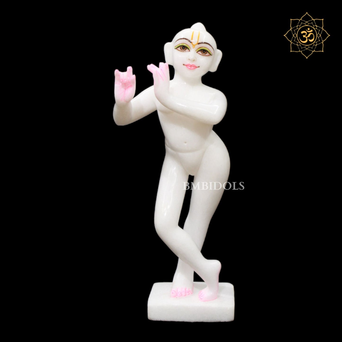 White Marble Iskcon Radha Krishna Murti in 1feet for Home Temples
