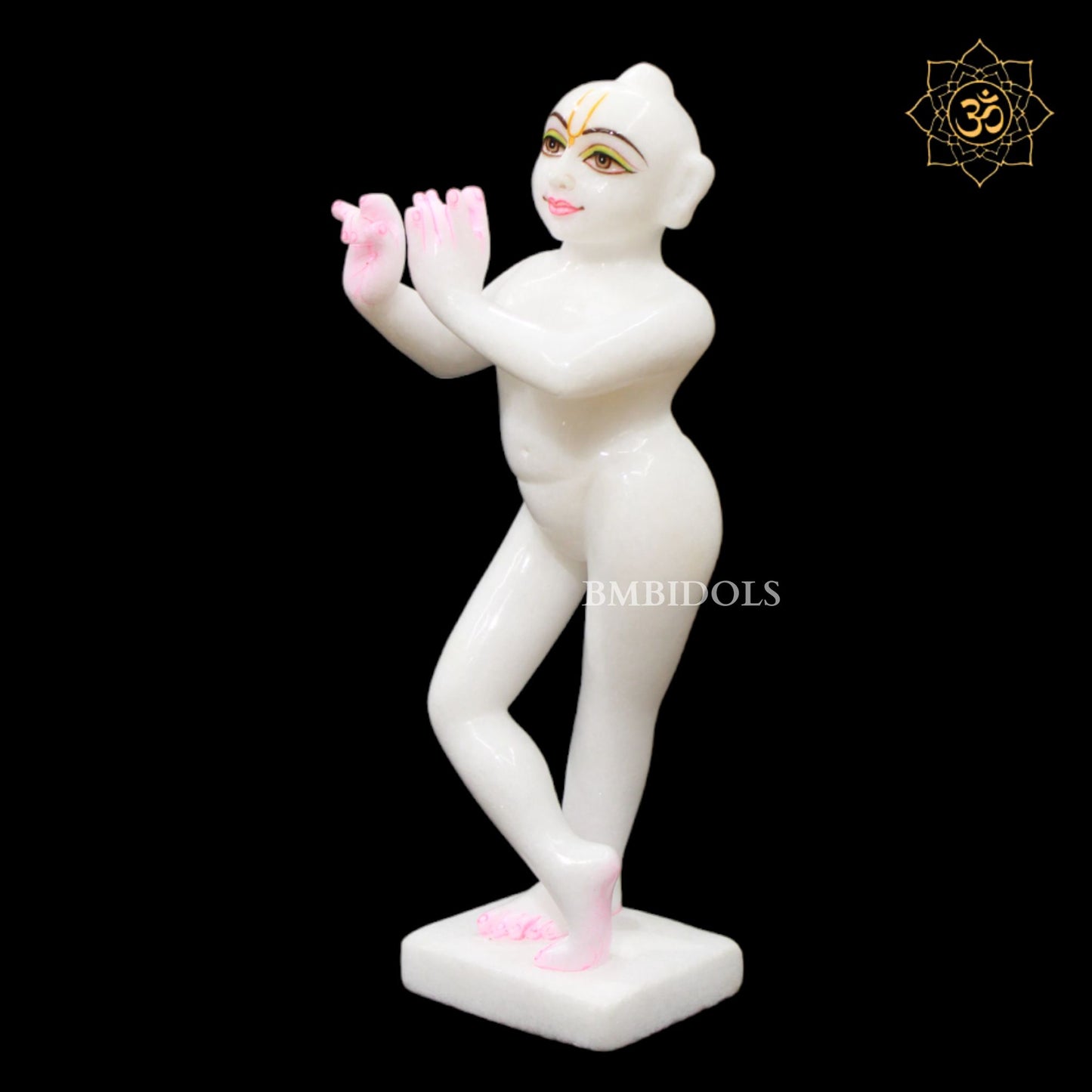White Marble Iskcon Radha Krishna Murti in 1feet for Home Temples