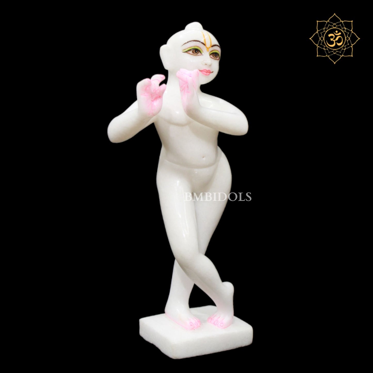 White Marble Iskcon Radha Krishna Murti in 1feet for Home Temples