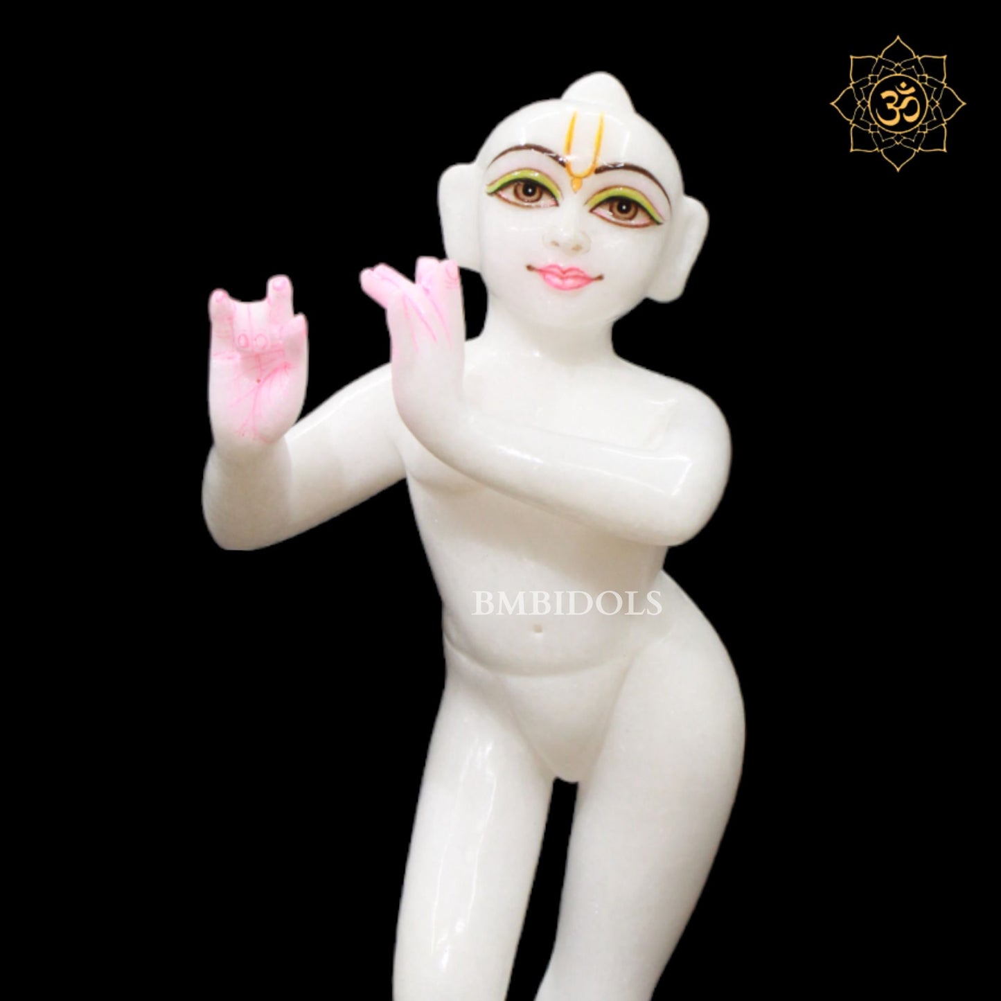 White Marble Iskcon Radha Krishna Murti in 1feet for Home Temples