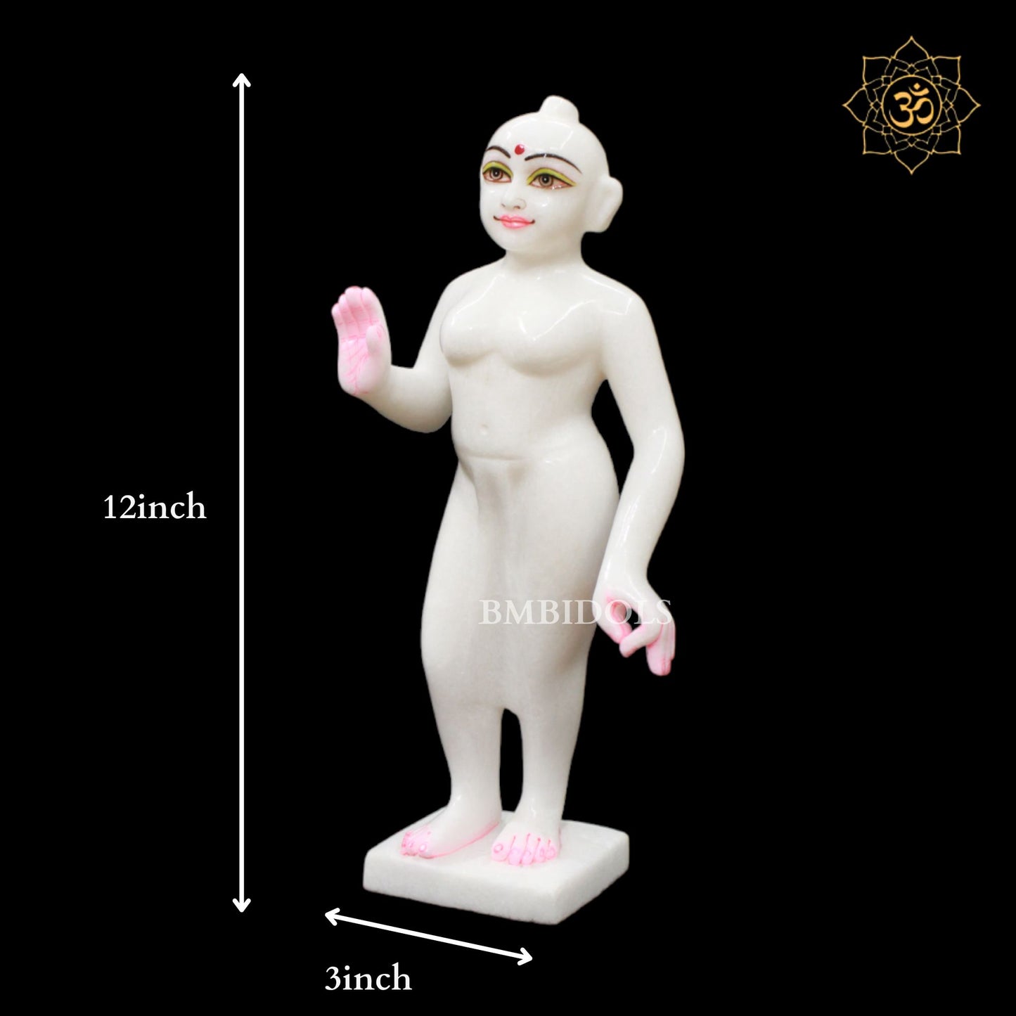 White Marble Iskcon Radha Krishna Murti in 1feet for Home Temples