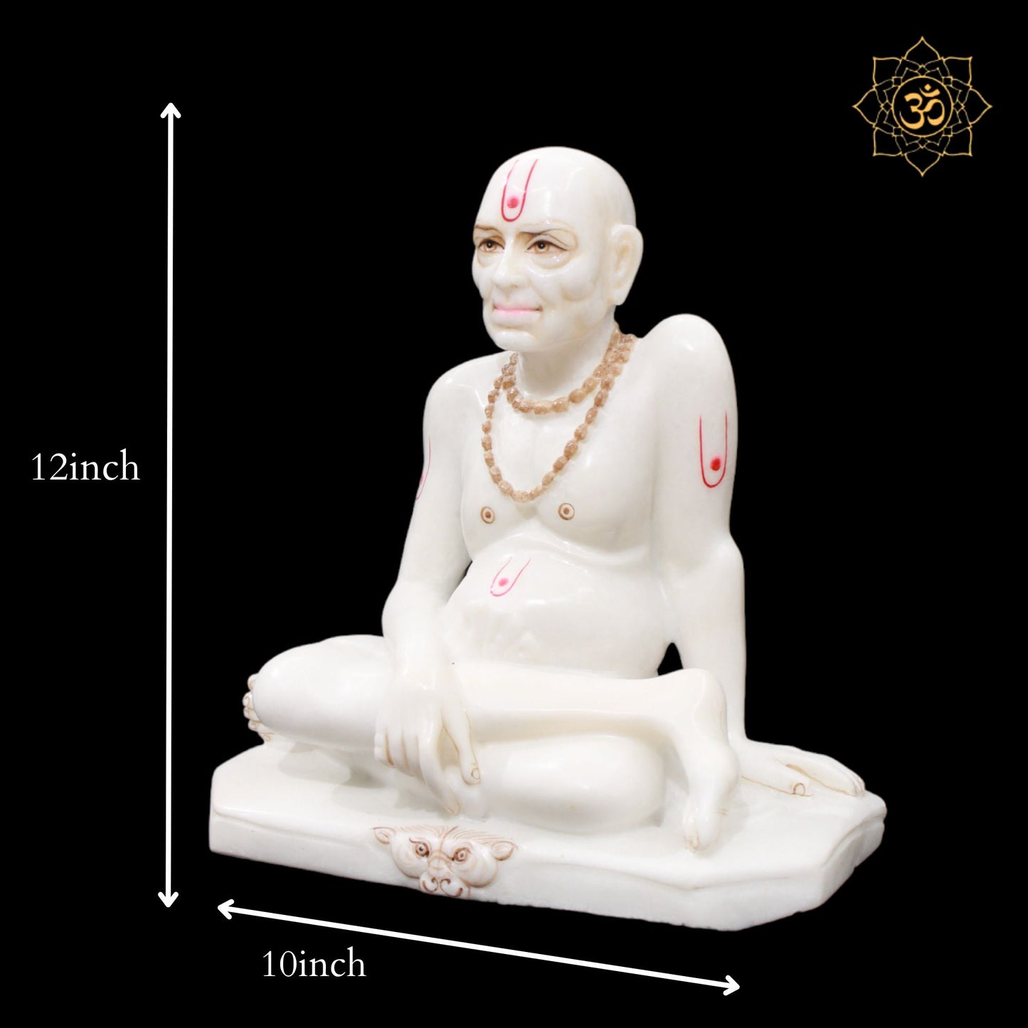 Marble Swami Samarth Murti in Makrana Marble in 12inches