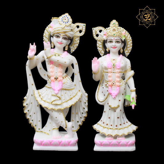 1.5feet Marble Radha Krishna Murti made in Makrana Marble