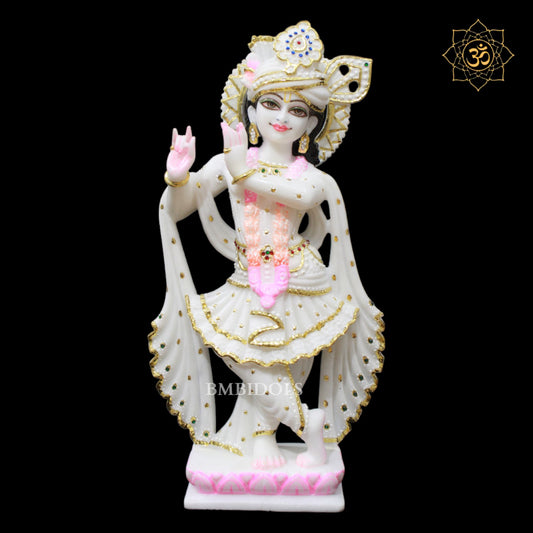 1.5feet Marble Radha Krishna Murti made in Makrana Marble