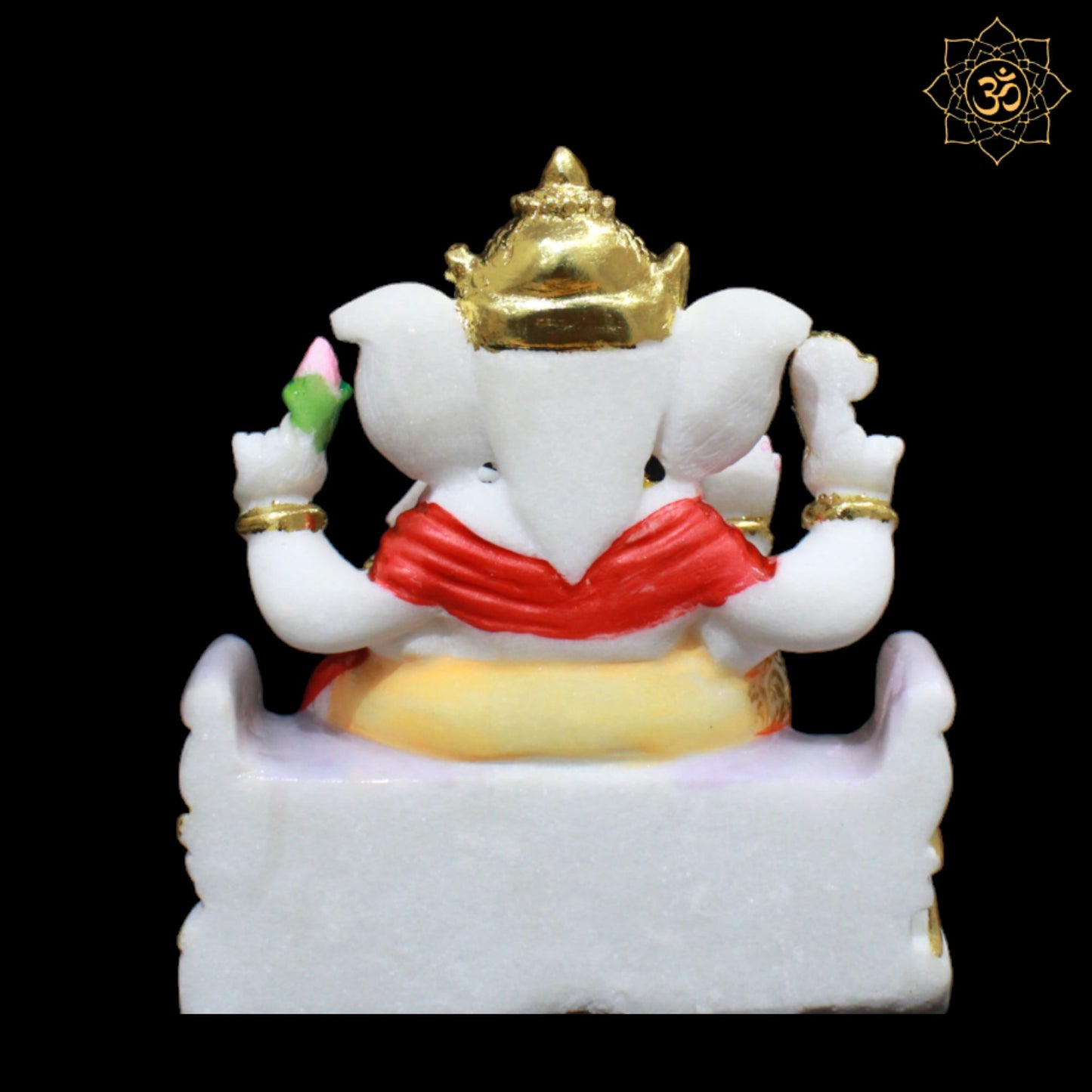 Coloured Marble Ganpati Murti designed in 9inches for Homes and Temples