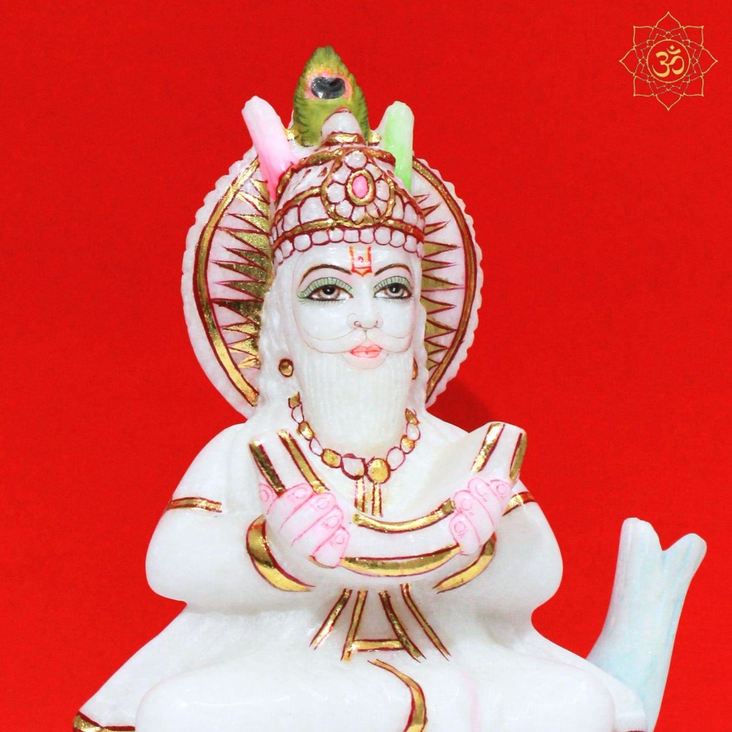 Bhagwan Jhulelal Marble Murti in 9inch for Homes and Temples