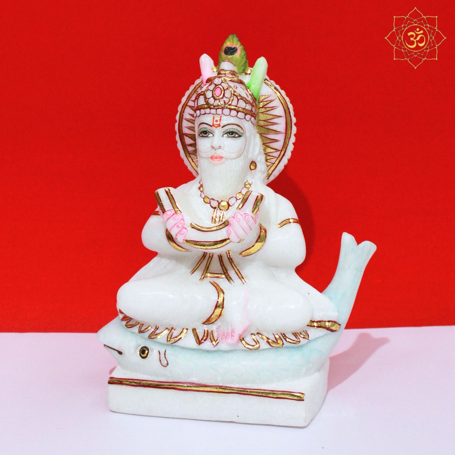 Bhagwan Jhulelal Marble Murti in 9inch for Homes and Temples