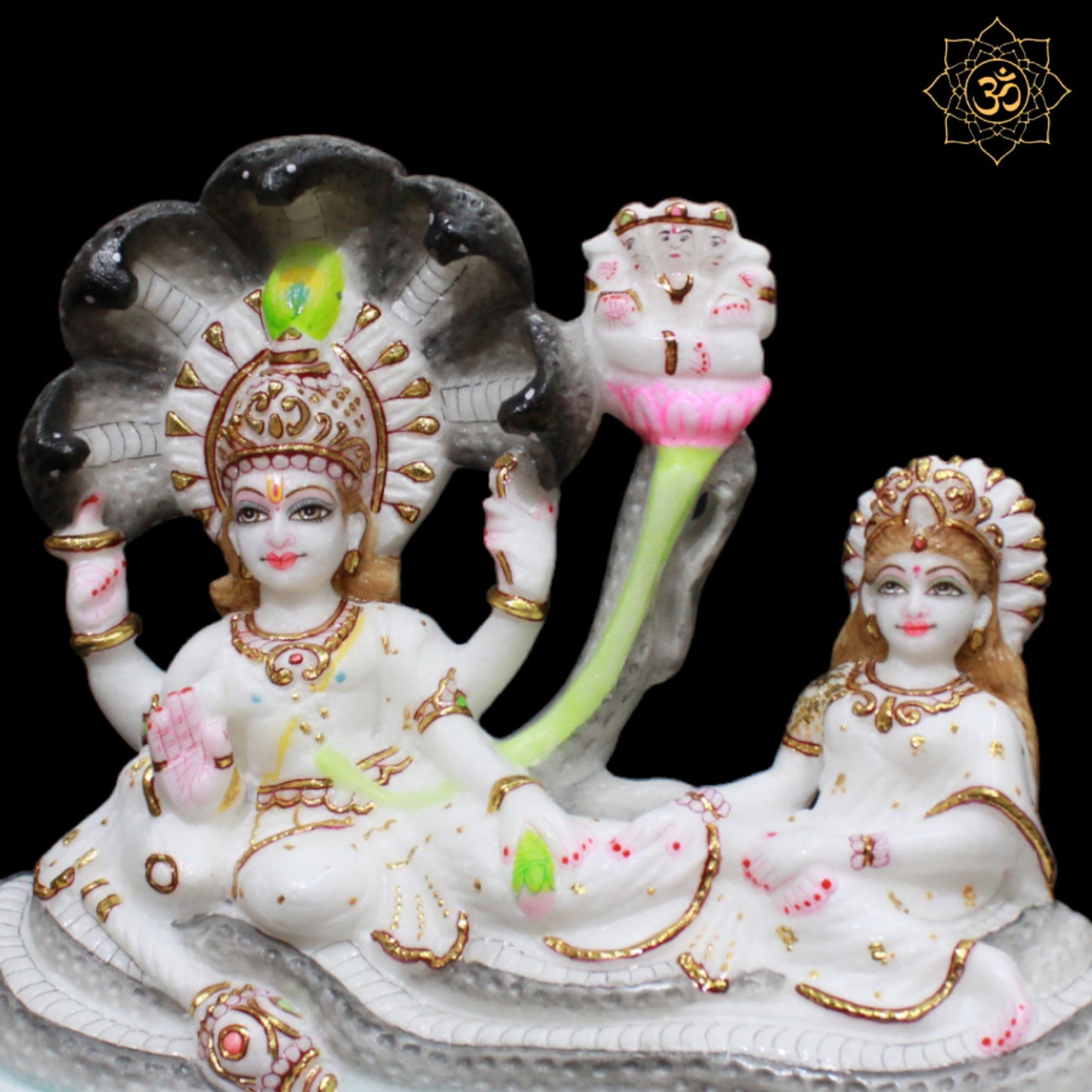 Lakshmi Narayan Marble Murti for Homes and Temples in 12inches