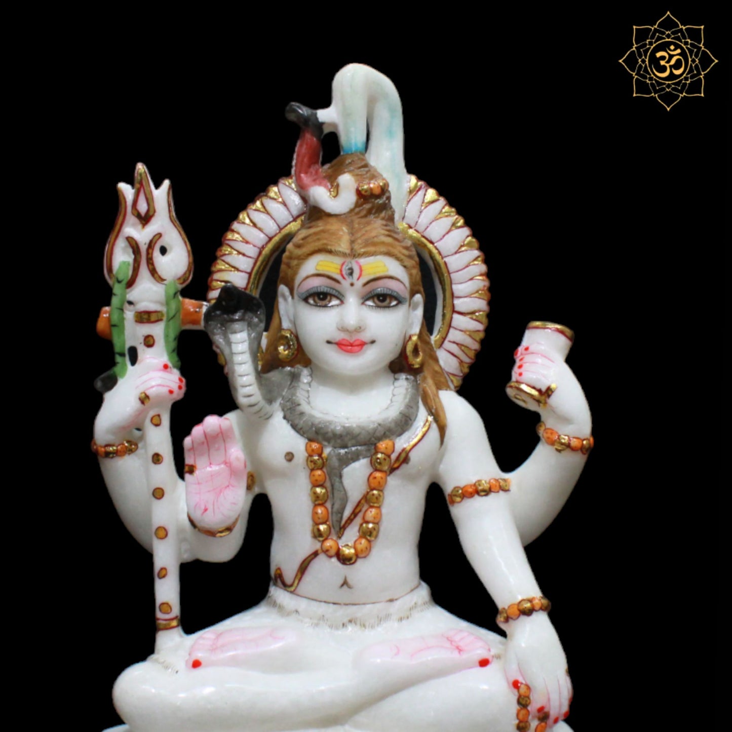 Shiva Marble Murti in Four Hands for Homes and Temples in 1feet