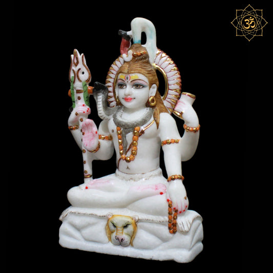 Shiva Marble Murti in Four Hands for Homes and Temples in 1feet