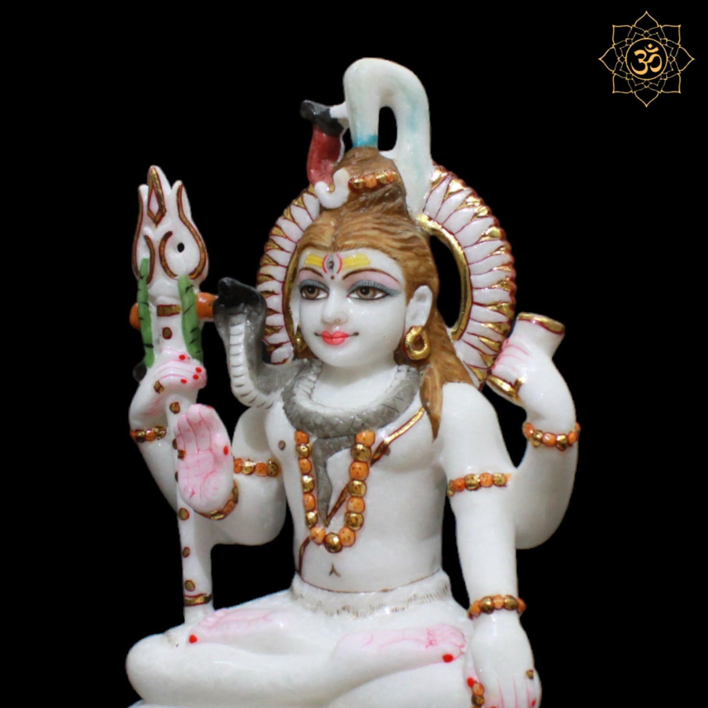 Shiva Marble Murti in Four Hands for Homes and Temples in 1feet