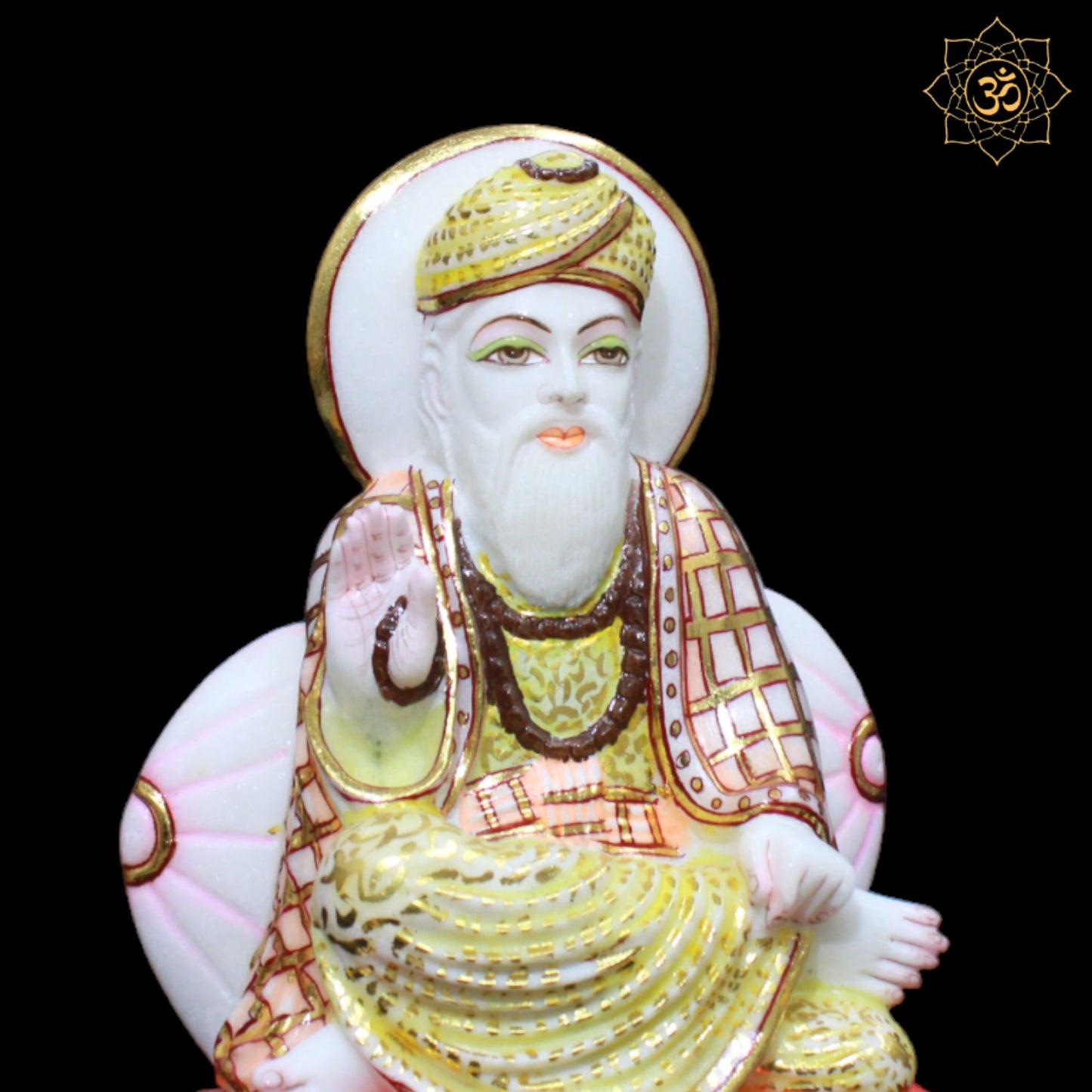 Guru Nanak Dev Ji Statue in Makrana Marble for Homes and Temples