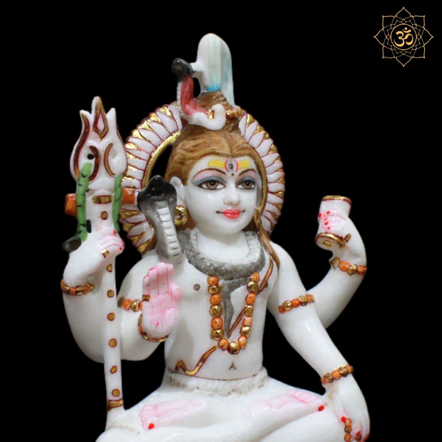 Shiva Marble Murti in Four Hands for Homes and Temples in 1feet