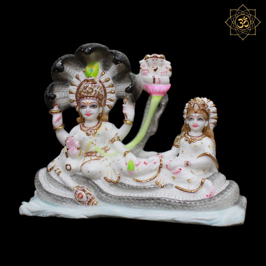 Lakshmi Narayan Marble Murti for Homes and Temples in 12inches