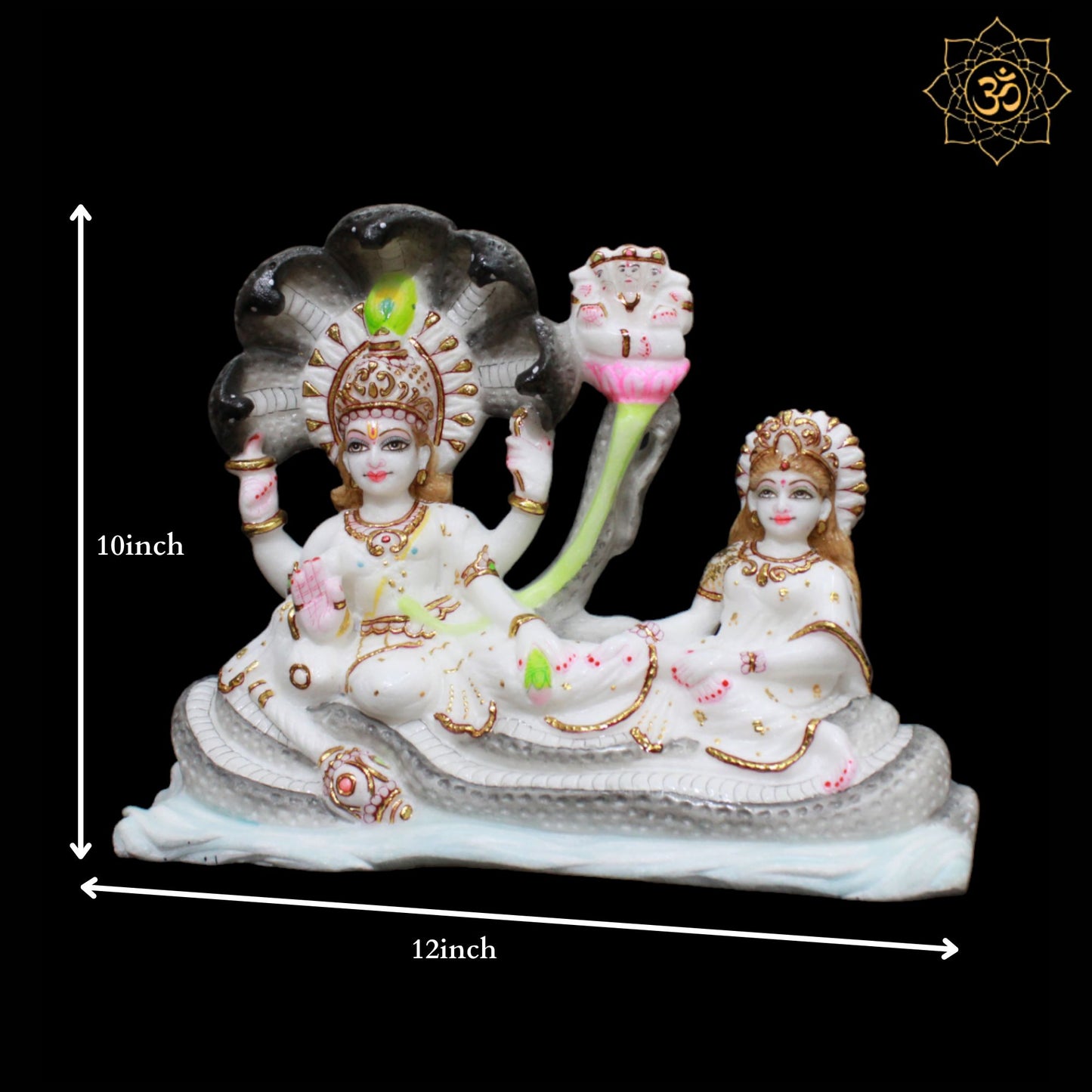 Lakshmi Narayan Marble Murti for Homes and Temples in 12inches