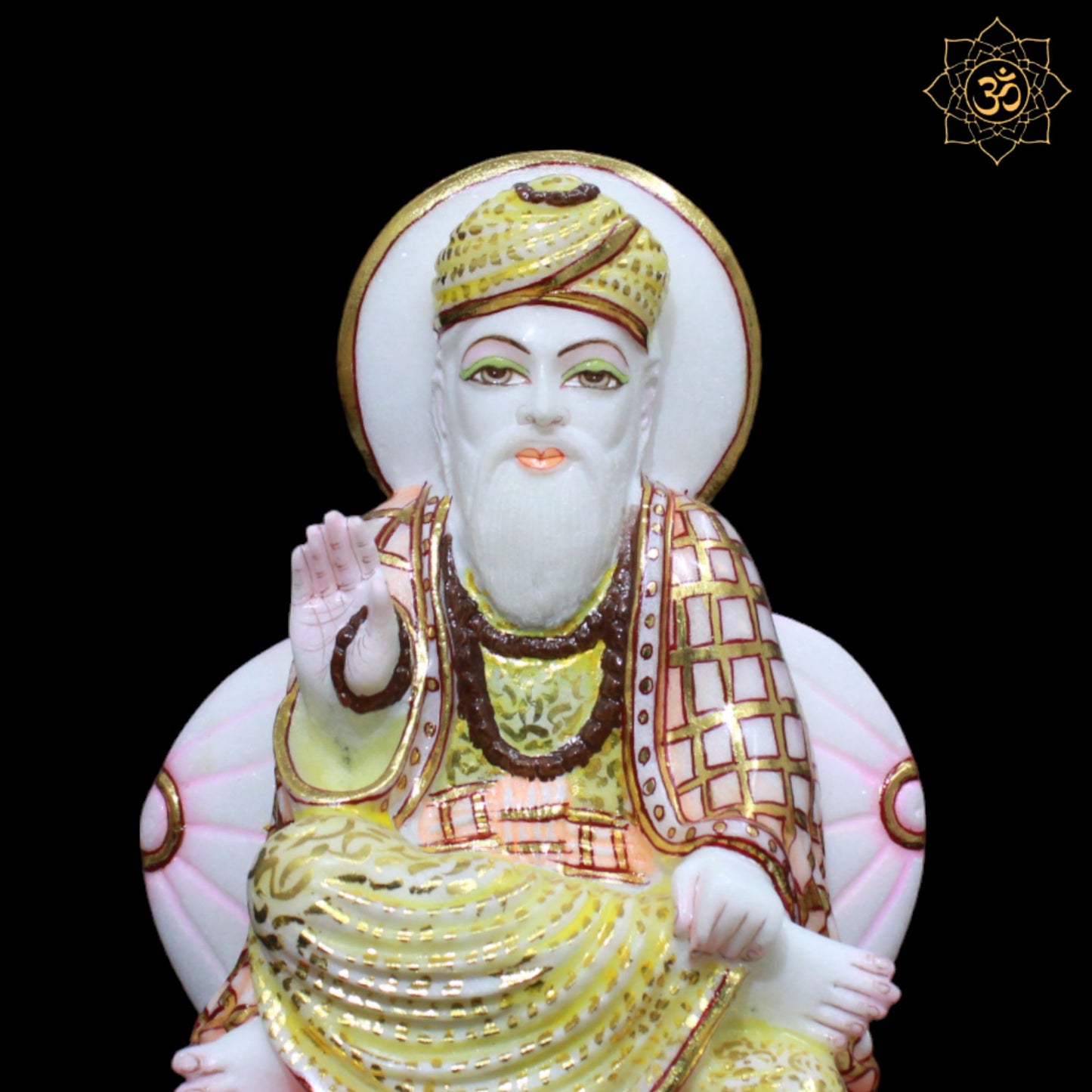 Guru Nanak Dev Ji Statue in Makrana Marble for Homes and Temples