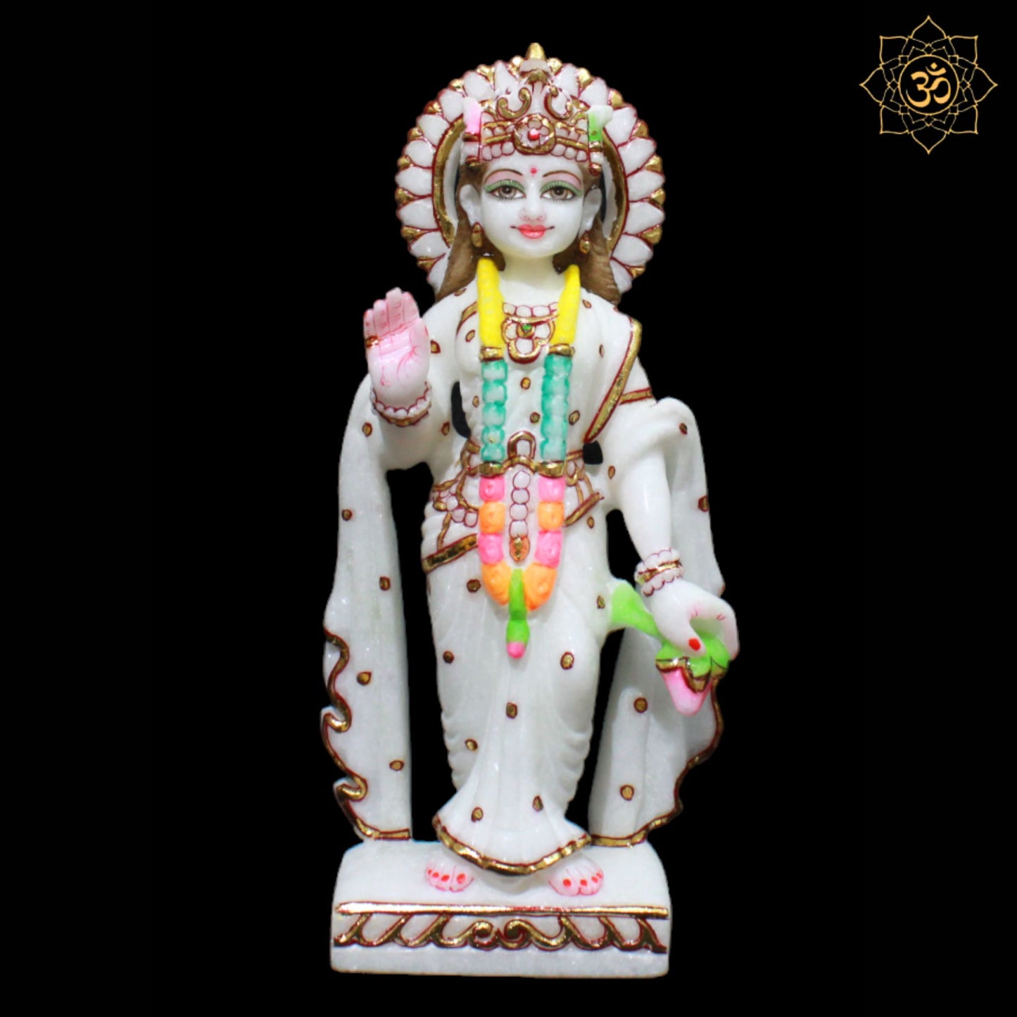 Ram Darbar Marble Statue with Sita, Lakshman and Hanuman in 1feet