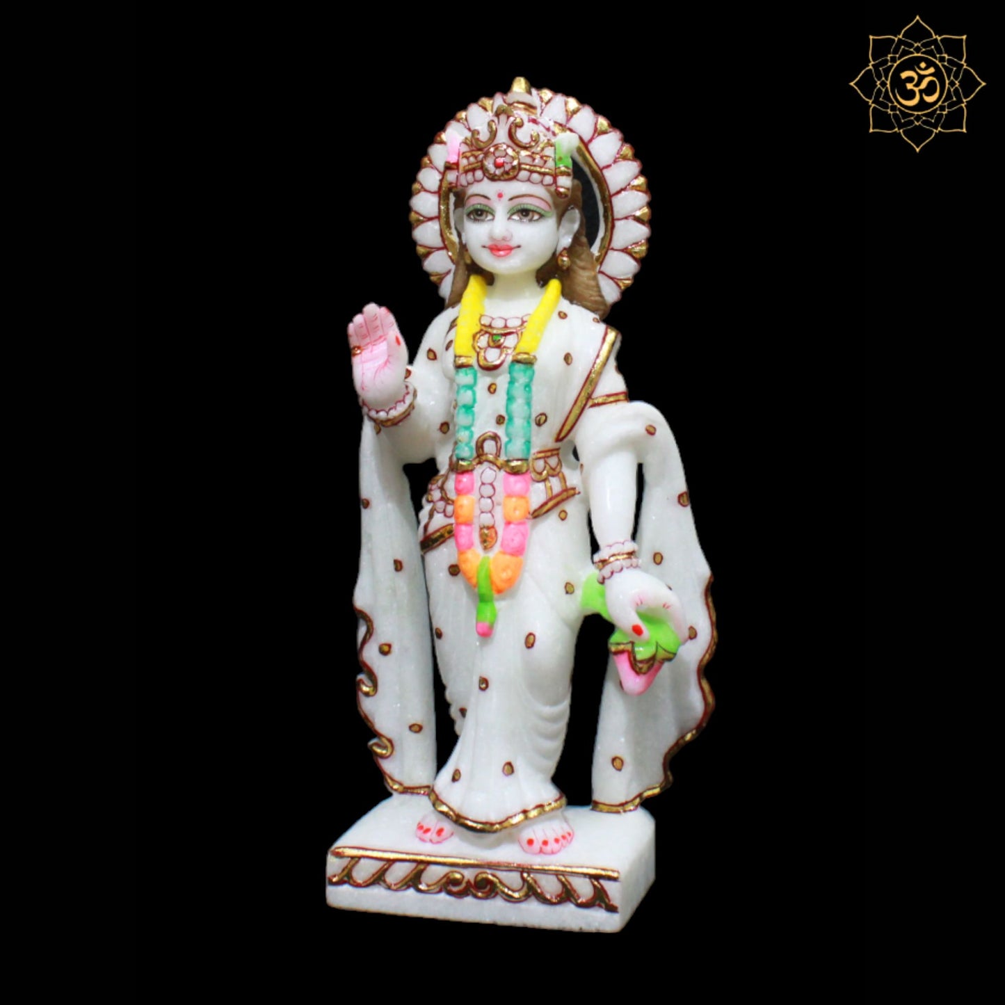 Ram Darbar Marble Statue with Sita, Lakshman and Hanuman in 1feet