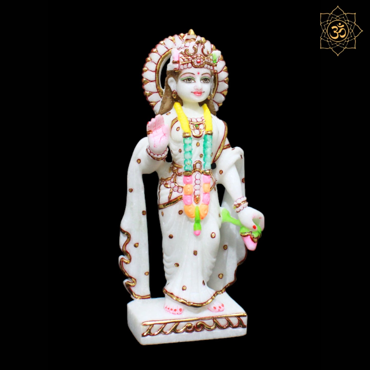 Ram Darbar Marble Statue with Sita, Lakshman and Hanuman in 1feet