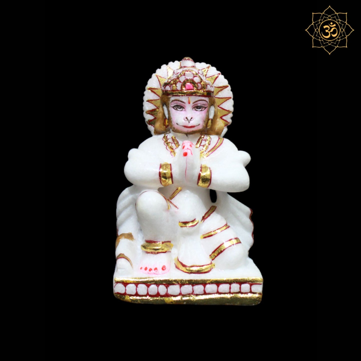 Ram Darbar Marble Statue with Sita, Lakshman and Hanuman in 1feet