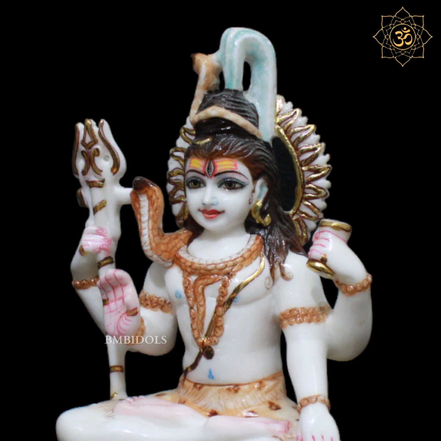 Marble Shiva Statue with Four Hands for Homes and Temples in 9inch