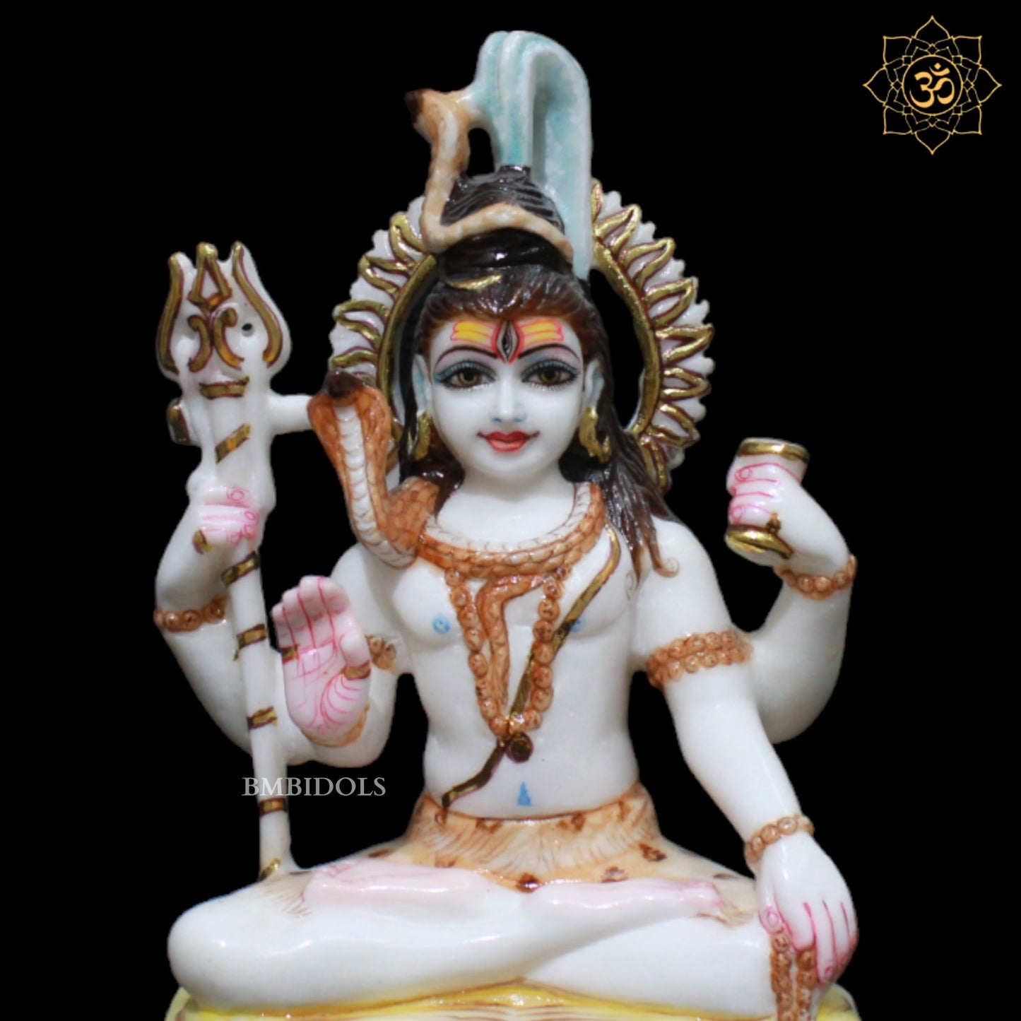 Marble Shiva Statue with Four Hands for Homes and Temples in 9inch