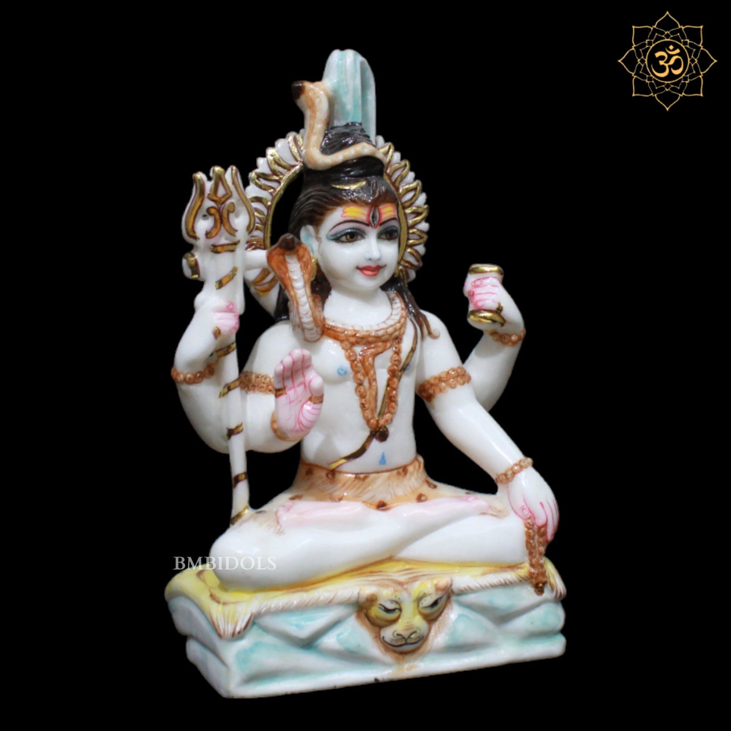 Marble Shiva Statue with Four Hands for Homes and Temples in 9inch