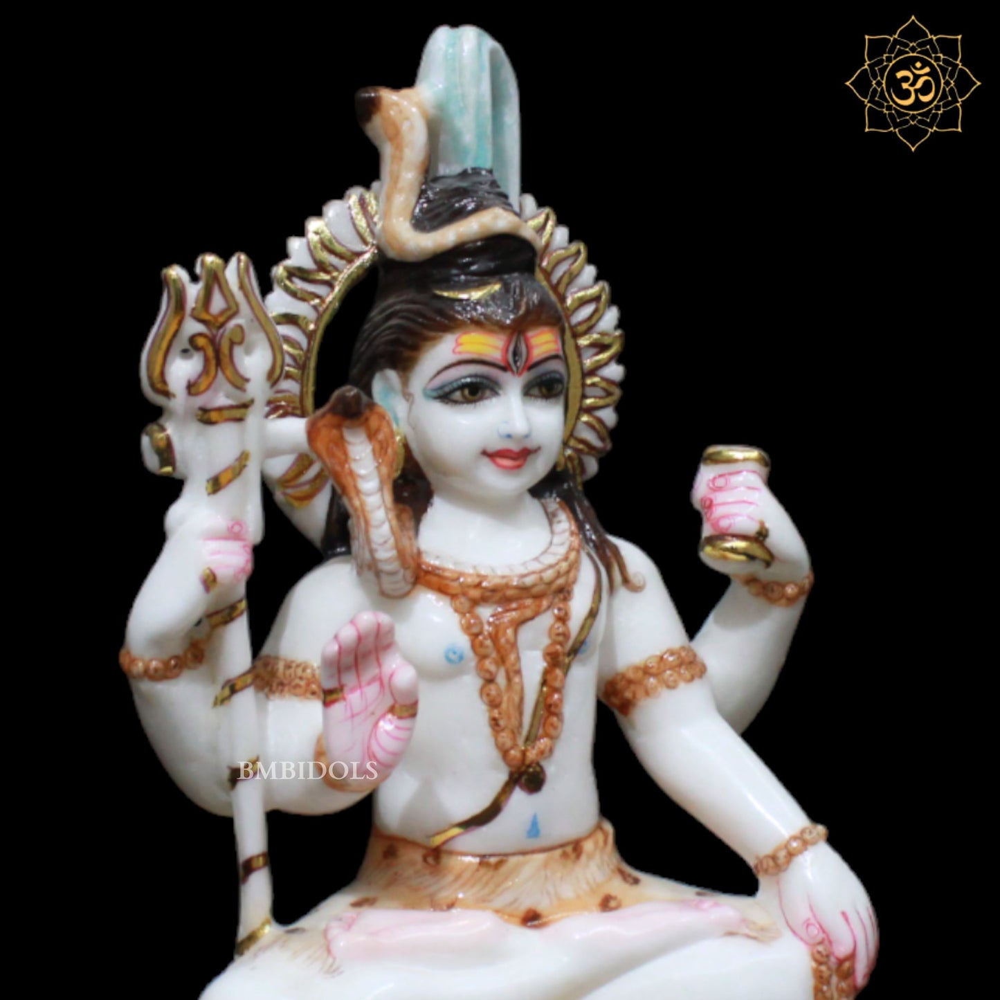 Marble Shiva Statue with Four Hands for Homes and Temples in 9inch