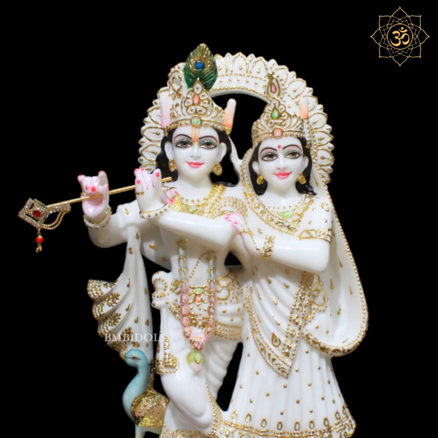 Marble Jugal Radha Krishna Murti in 15inches for Homes and Temples