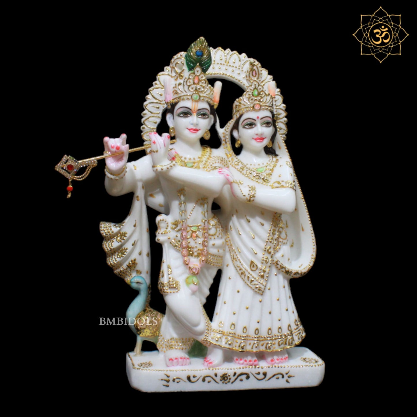 Marble Jugal Radha Krishna Murti in 15inches for Homes and Temples