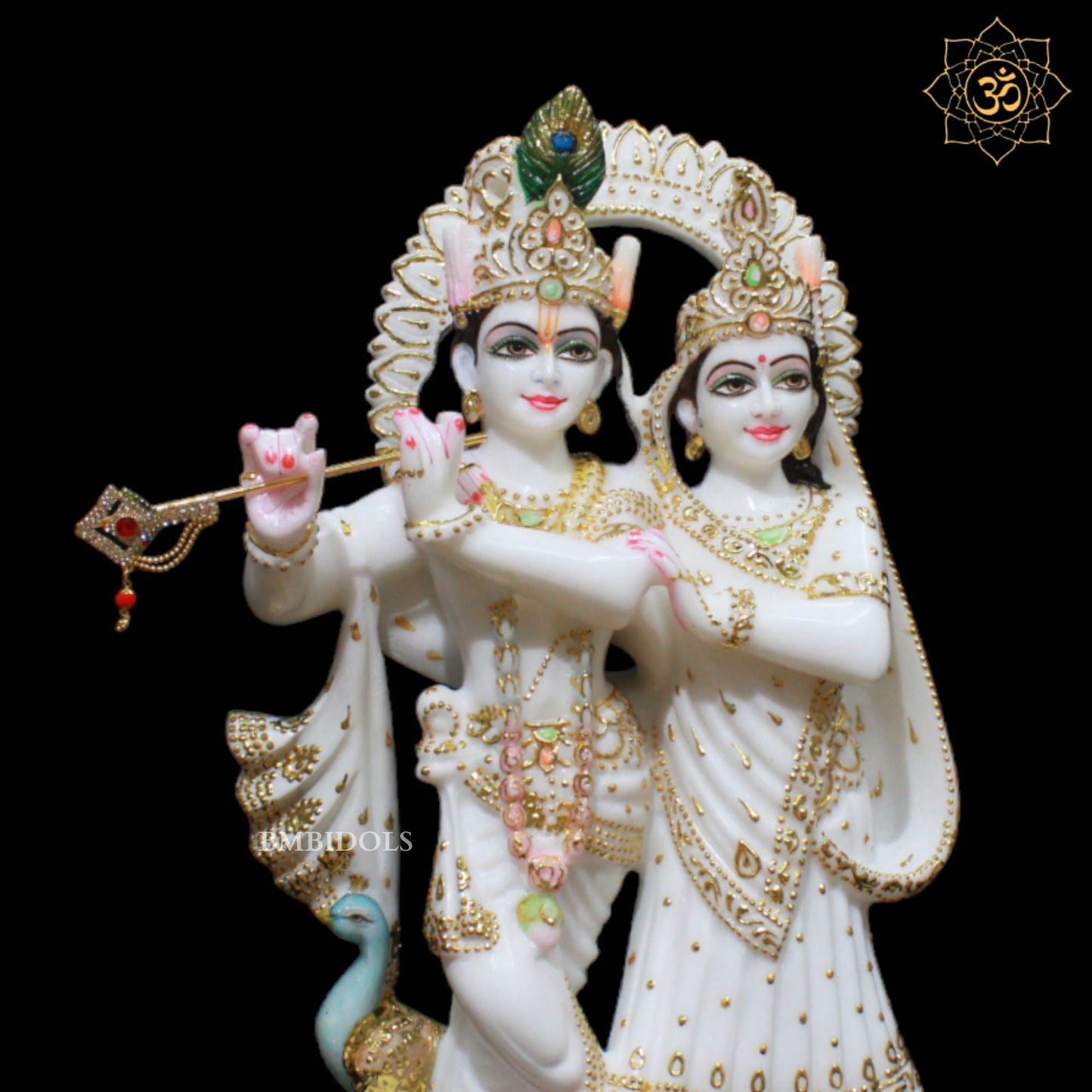 Marble Jugal Radha Krishna Murti in 15inches for Homes and Temples