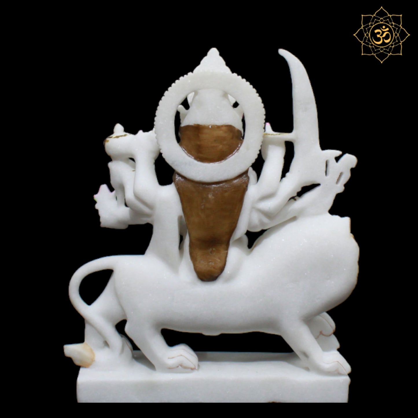 White Marble Durga Mata Murti in Makrana Marble in 1feet