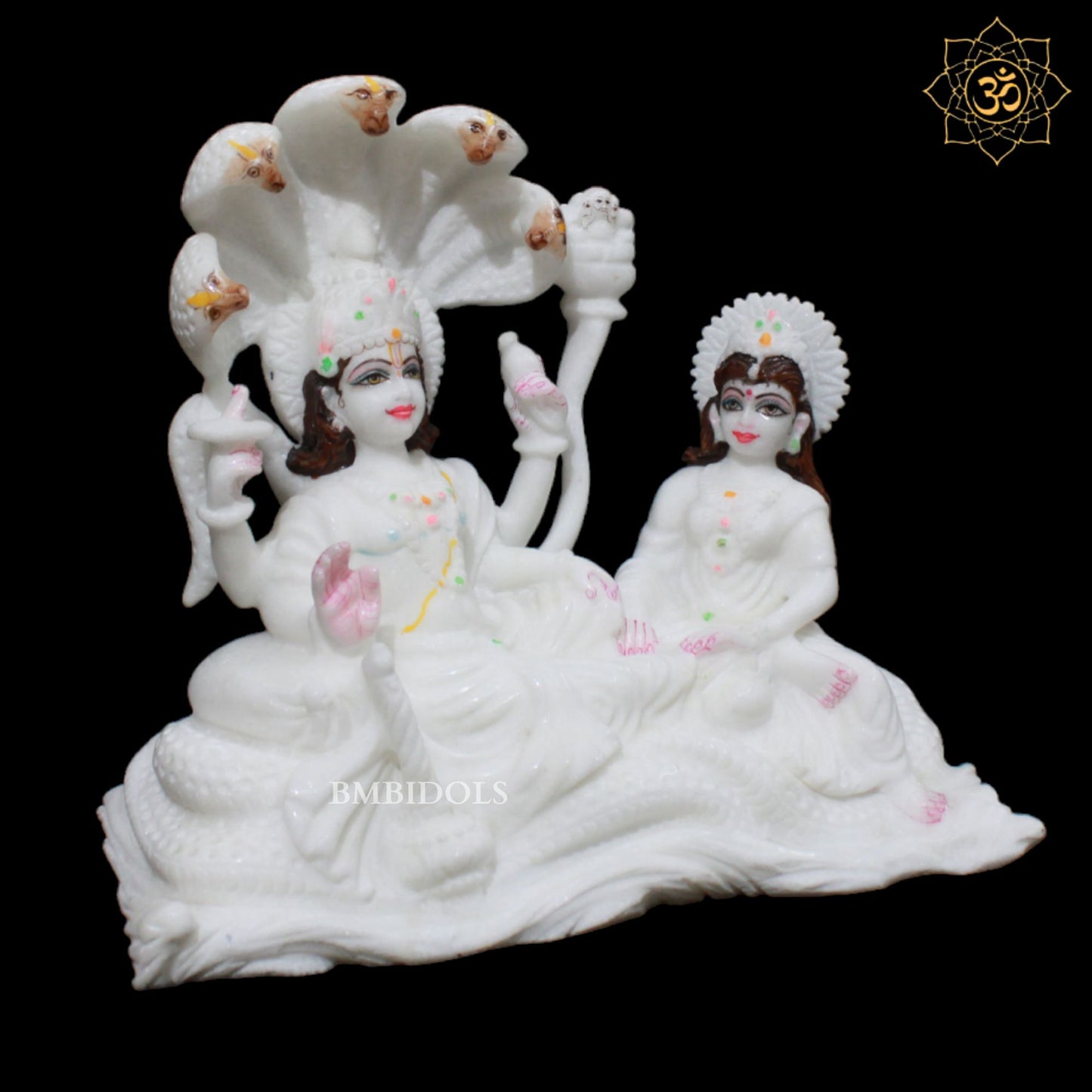 Marble Lakshmi Narayan Murti made in Makrana Marble in 11inch