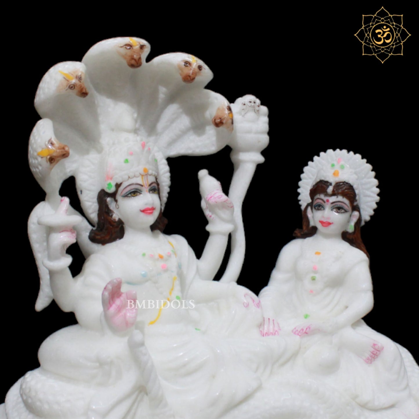 Marble Lakshmi Narayan Murti made in Makrana Marble in 11inch