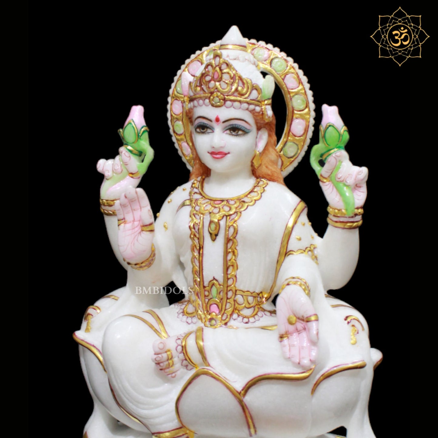 Marble Laxmi Maa Murti made in Makrana Marble in 12inch