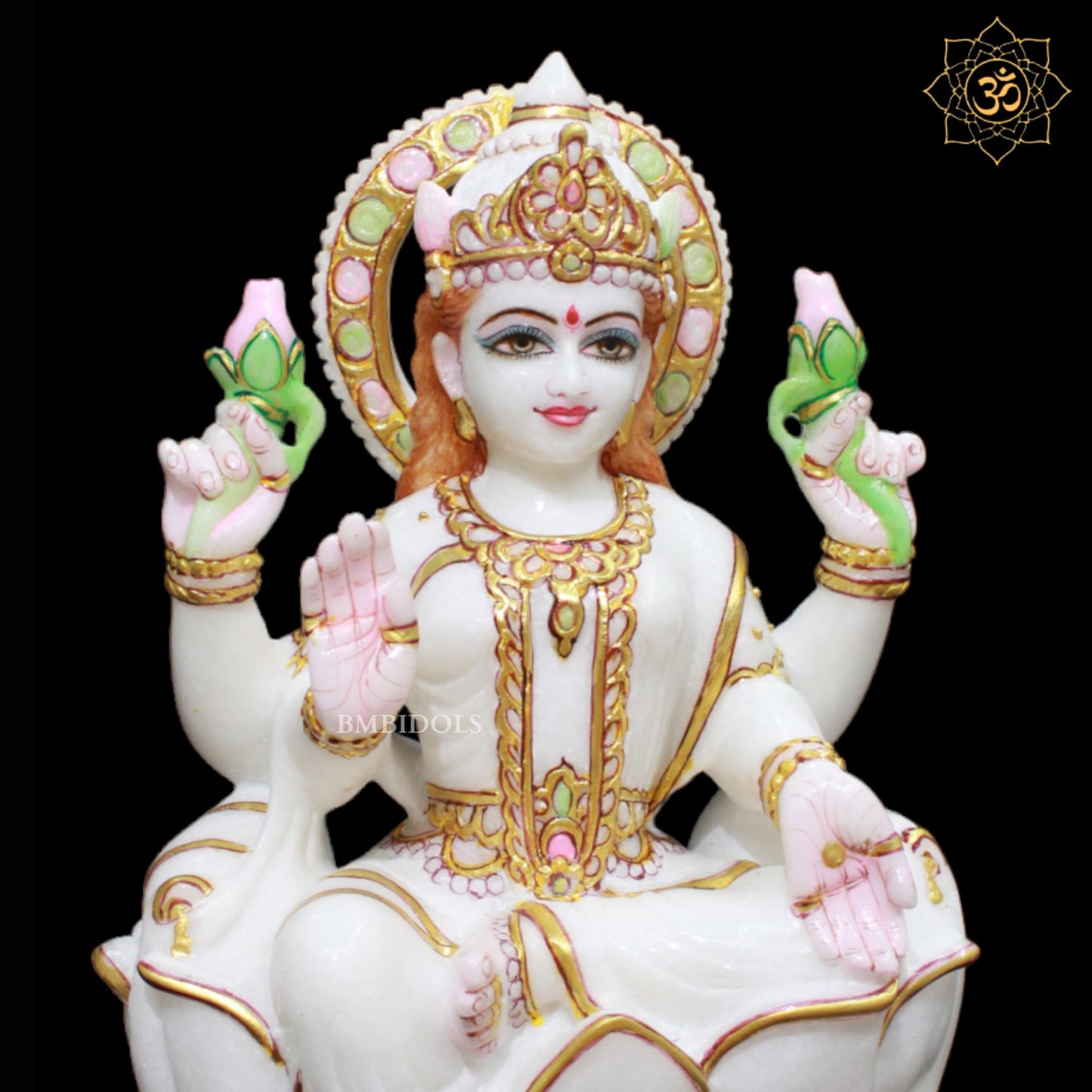 Marble Laxmi Maa Murti made in Makrana Marble in 12inch