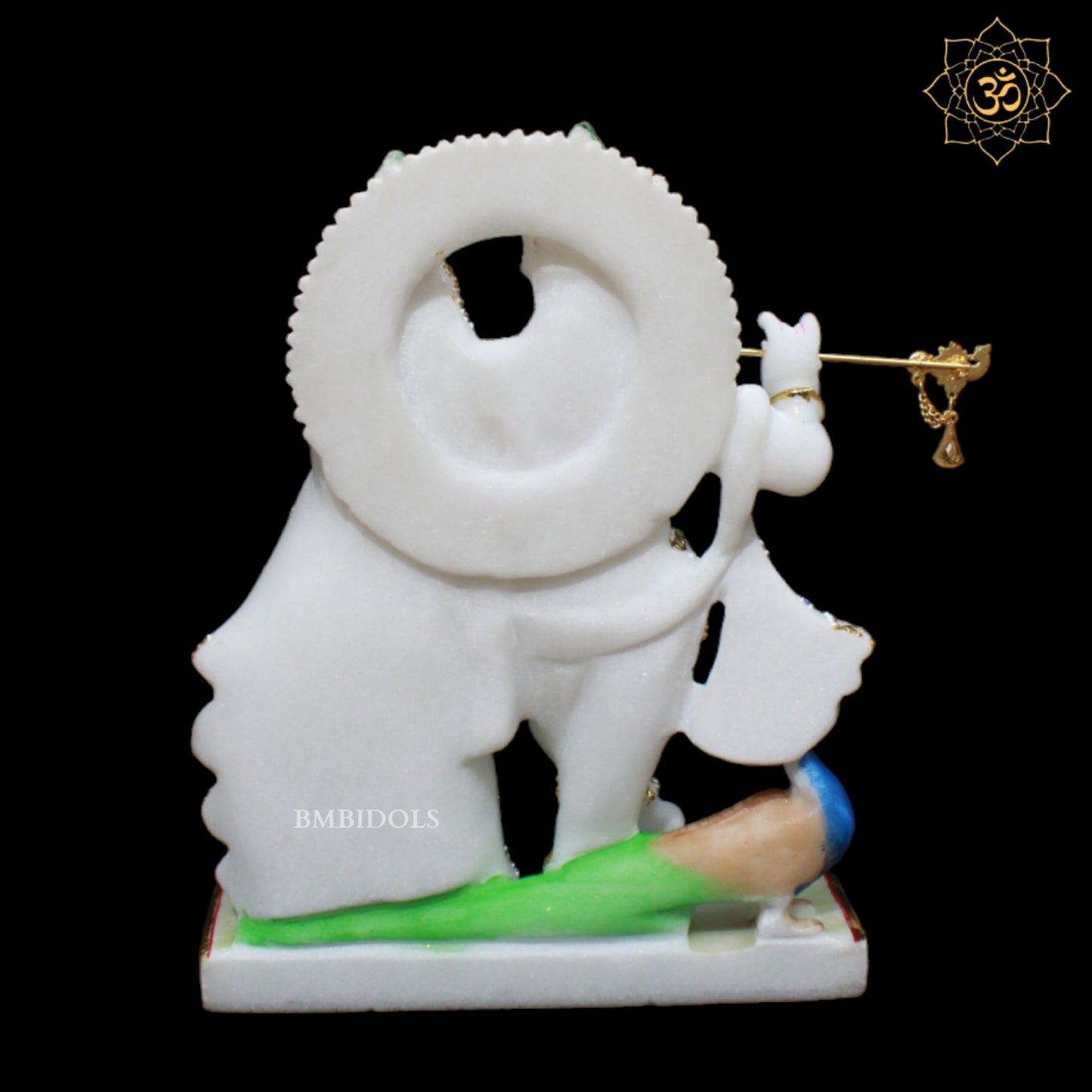 White Small Marble Jugal Radha Krishna Murti in 9inch