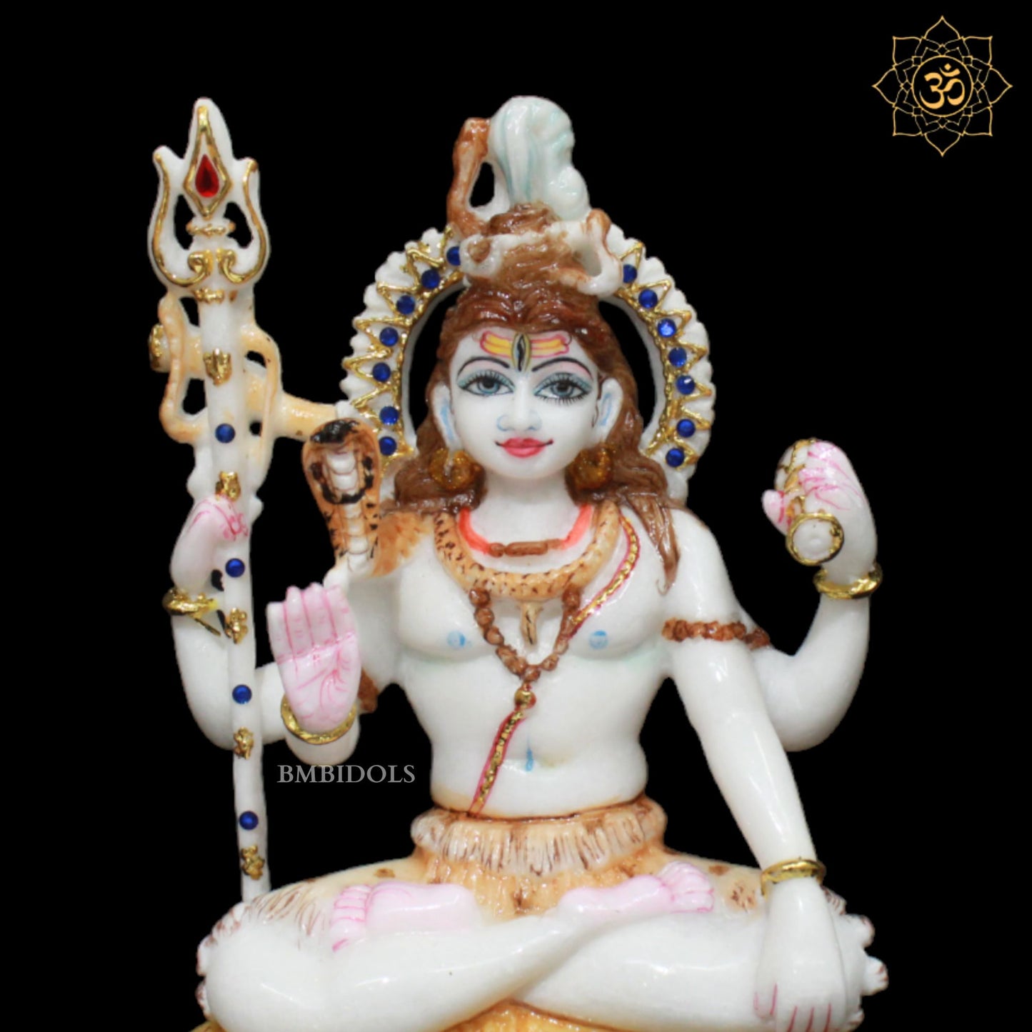 Small Marble Shiva Murti designed in 9inches for Home and Mandirs